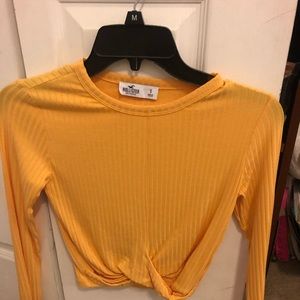 Hollister long sleeve yellow crop top
